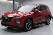 Hyundai Santa Fe 4 2018-2023 гг. Боковые Подножки Maya Red (2 шт., Алюминий) фото 1