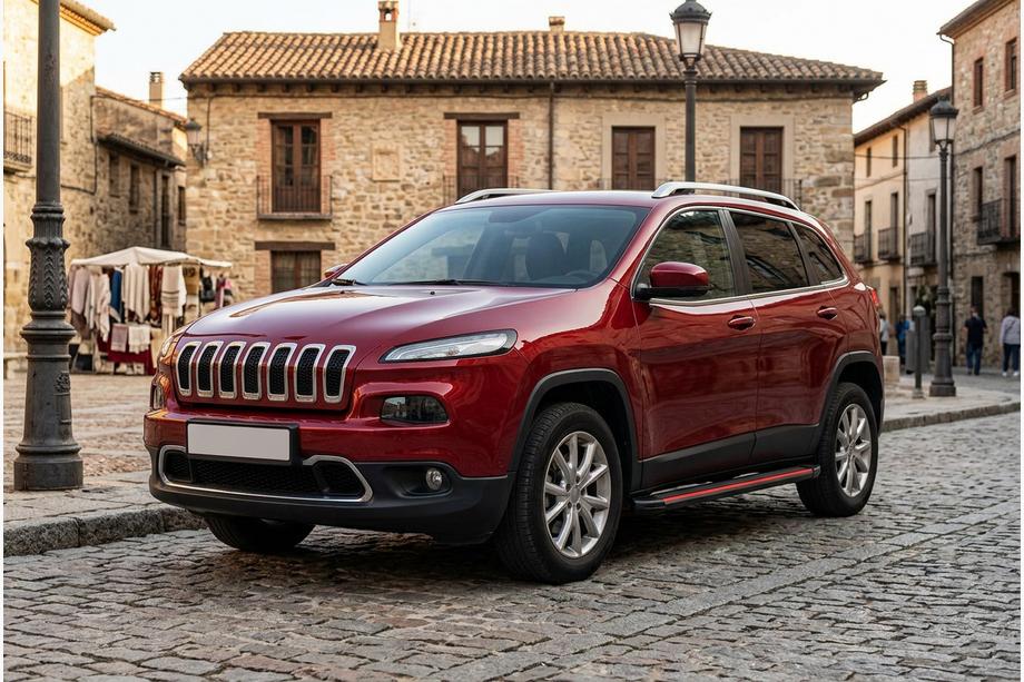 Jeep Cherokee KL 2013- гг. Боковые Подножки Maya Red (2 шт., Алюминий) Image