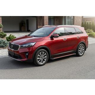 Боковые Подножки Maya Red (2 шт., Алюминий) Kia Sorento III UM 2014-2020 гг. фото 1