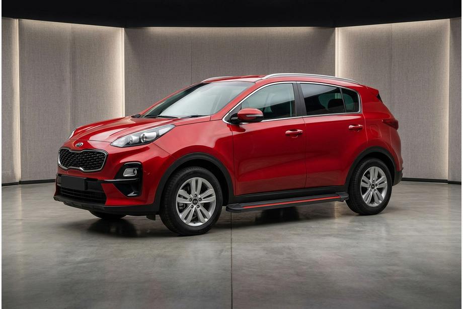 Kia Sportage 2015-2021 гг. Боковые Подножки Maya Red (2 шт., Алюминий) Фото 1