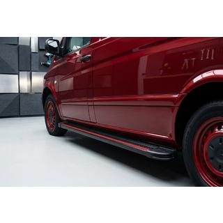 Боковые Подножки Maya Red-Black (2 шт., Алюминий) Mercedes Vito W639 2004-2014 гг. фото 1