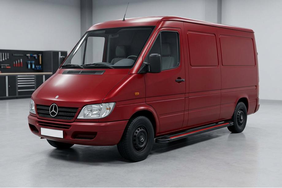 Mercedes Sprinter W901/902/903/904/905 1995–2006 гг. Боковые Подножки Maya Red (2 шт., Алюминий) Средняя База Фото 1