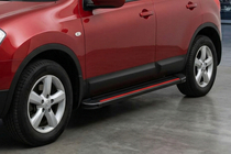 Nissan Qashqai 2010-2014 гг. Боковые Подножки Maya Red (2 шт., Алюминий) фото 1