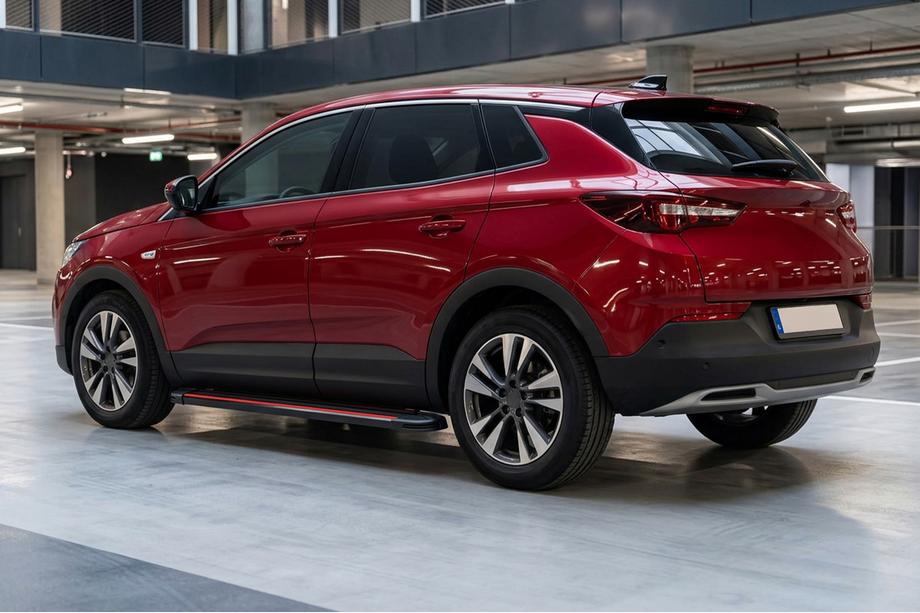 Opel Grandland X 2017- гг. Боковые Подножки Maya Red (2 шт., Алюминий) Image
