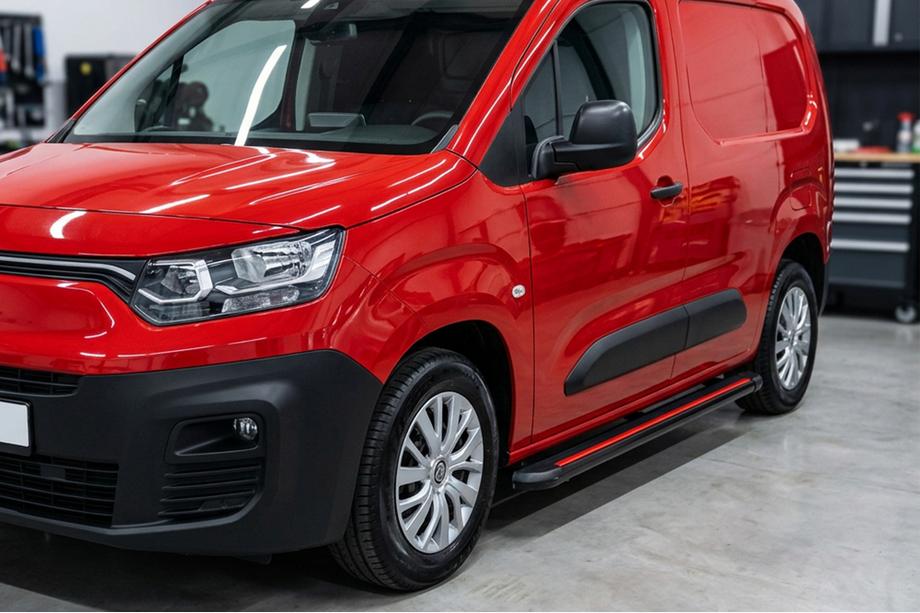 Peugeot Partner/Rifter 2019- гг. Боковые Подножки Maya Red (2 шт., Алюминий) Длинная База Фото 1