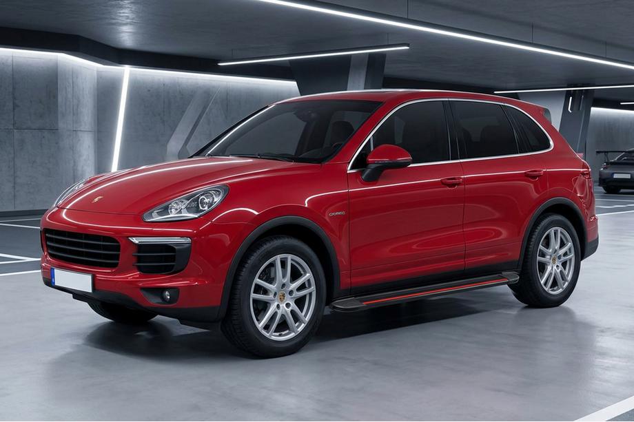 Porsche Cayenne 2010-2017 гг. Боковые Подножки Maya Red (2 шт., Алюминий) Image