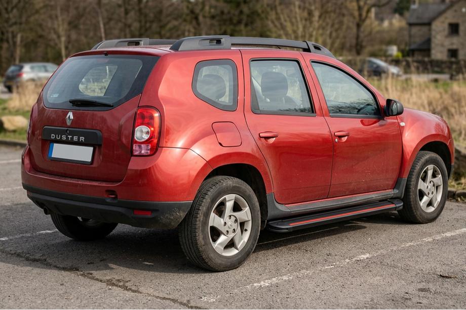 Renault Duster 2008–2017 гг. Боковые Подножки Maya Red (2 шт., Алюминий) Image