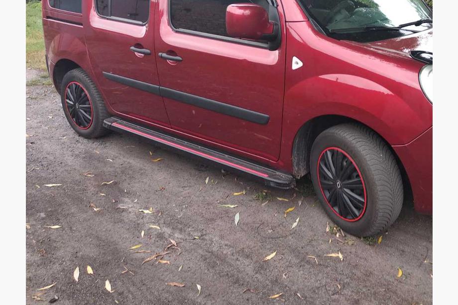 Renault Kangoo 2008–2020 гг. Боковые Подножки Maya Red (2 шт., Алюминий) Короткая База Image
