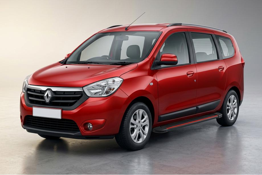 Renault Lodgy 2013-2022 гг. Боковые Подножки Maya Red (2 шт., Алюминий) Image