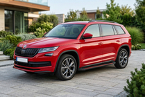 Skoda Kodiaq 2016-2023 гг. Боковые Подножки Maya Red (2 шт., Алюминий) фото 1