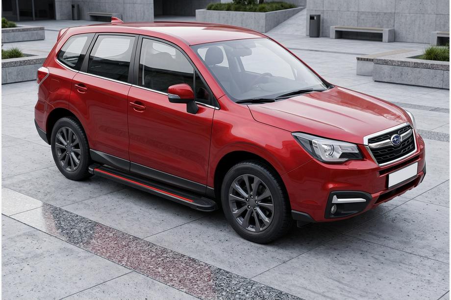 Subaru Forester 2013-2018 гг. Боковые Подножки Maya Red (2 шт., Алюминий) Image