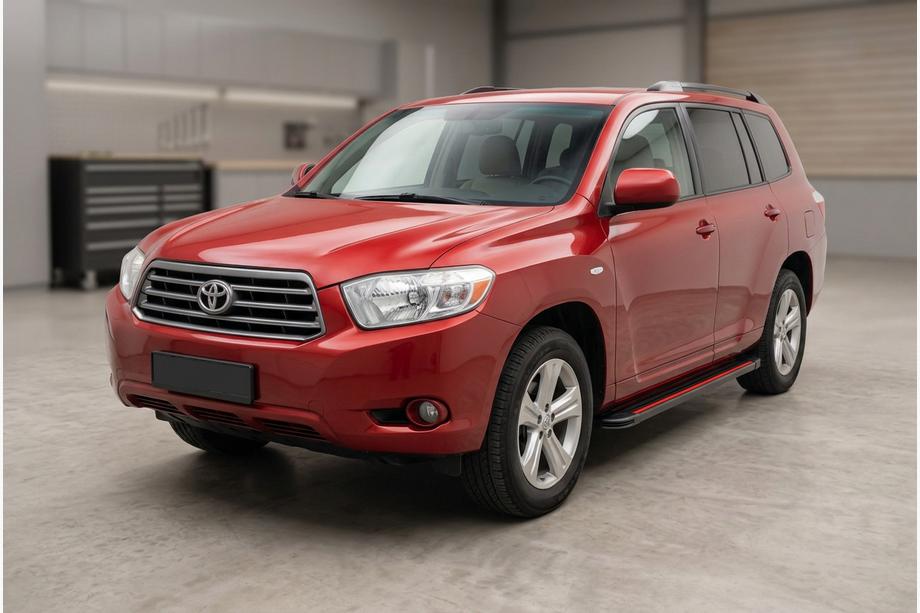Toyota Highlander 2008-2013 гг. Боковые Подножки Maya Red (2 шт., Алюминий) Image
