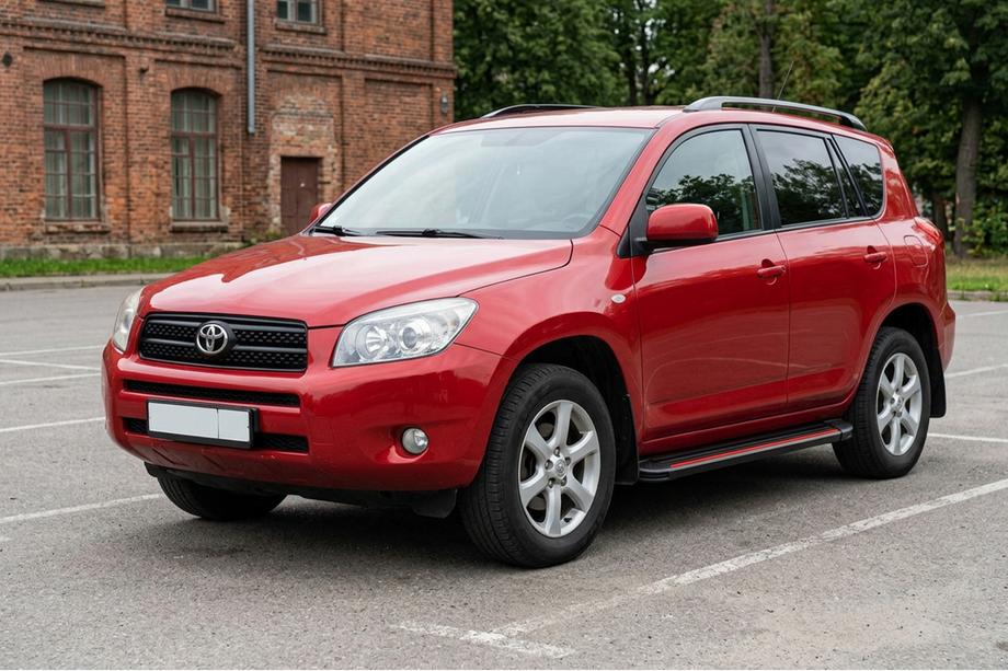 Toyota Rav 4 2006-2013 гг. Боковые Подножки Maya Red (2 шт., Алюминий) Image
