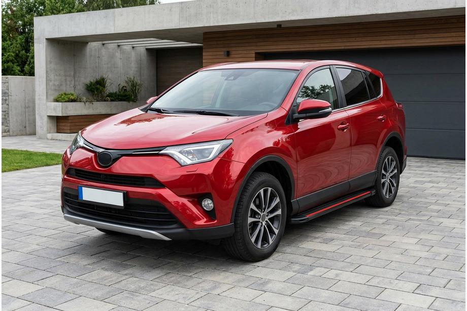 Toyota Rav 4 2013-2018 гг. Боковые Подножки Maya Red (2 шт., Алюминий) Image