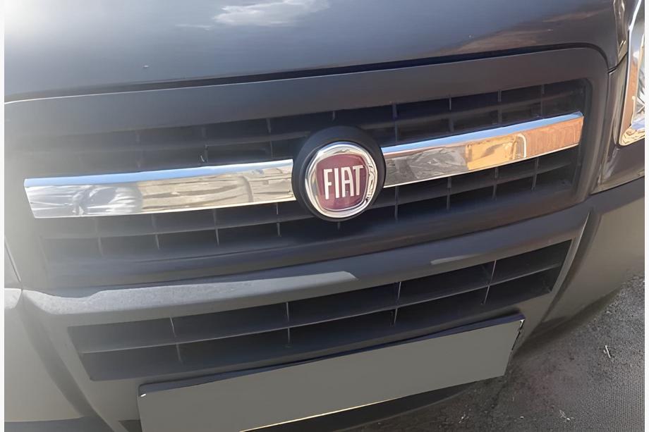 Fiat Doblo I 2005-2010 гг. Хромированные накладки на решетку радиатора (2 шт., нержавейка) Carmos - Турецкая Нержавеющая Сталь Image