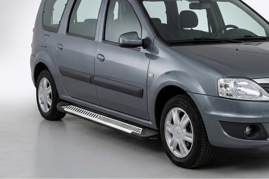 Lada Largus 2012- гг. Боковые Подножки Line (2 шт., Алюминий) Image