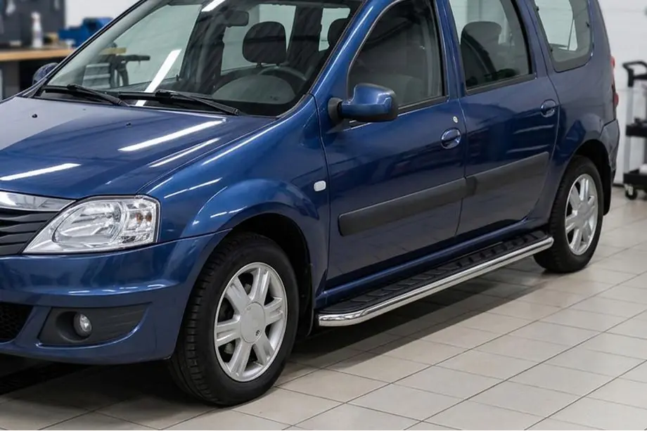 Lada Largus 2012- гг. Боковые Подножки Maydos V1 (2 шт., нержавейка) Image