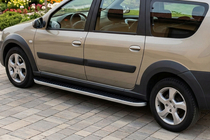 Lada Largus 2012- гг. Боковые Подножки Tayga (2 шт., Алюминий) фото 1