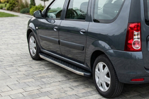 Lada Largus 2012- гг. Боковые Подножки BlackLine (2 шт, Алюминий) фото 1