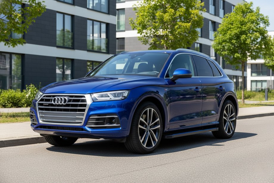 Audi Q5 2017-2025 гг. Боковые Подножки Maya Blue (2 шт., Алюминий) Image