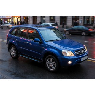 Боковые Подножки Maya Blue (2 шт., Алюминий) Chery Tiggo 1 2005-2016 гг. фото 1