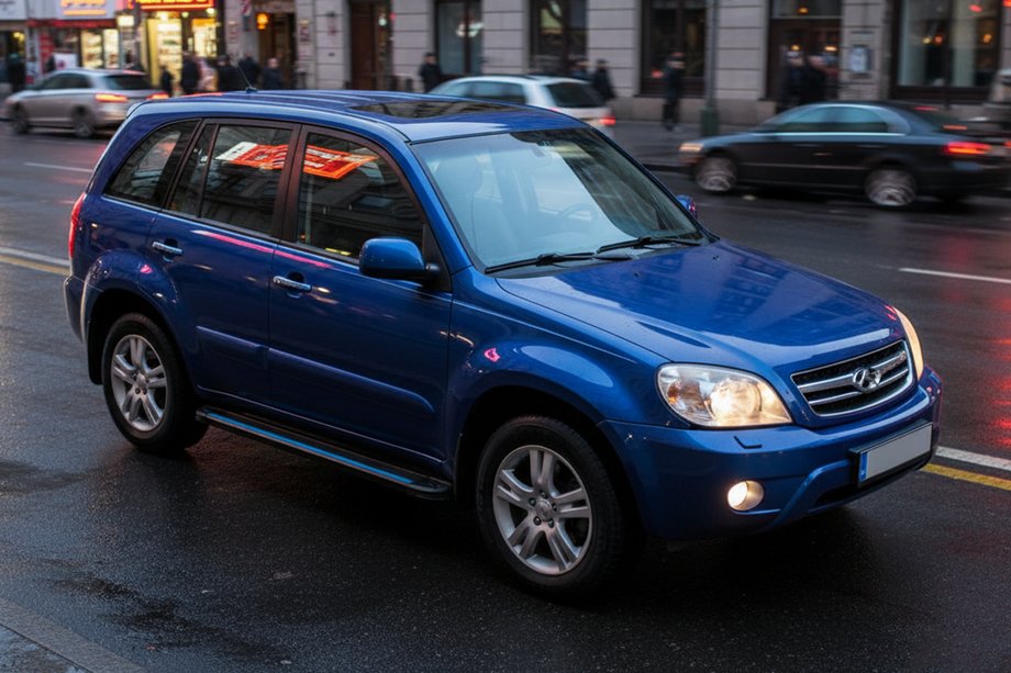 Chery Tiggo 1 2005-2016 гг. Боковые Подножки Maya Blue (2 шт., Алюминий) Image