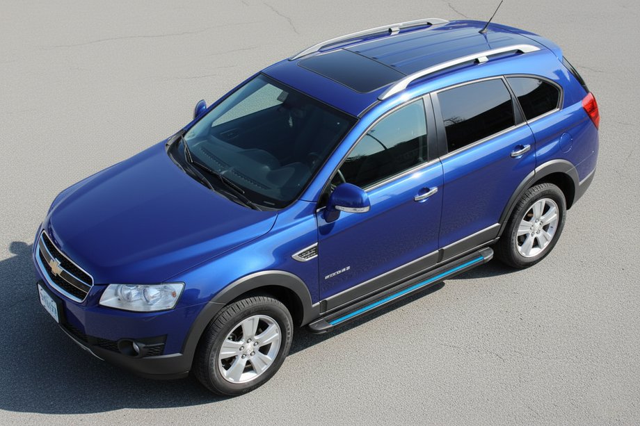 Chevrolet Captiva 2006-2019 гг. Боковые Подножки Maya Blue (2 шт., Алюминий) Image