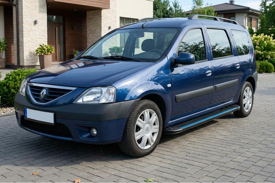 Dacia Logan MCV 2004-2014 гг. Боковые Подножки Maya Blue (2 шт., Алюминий) Фото 3
