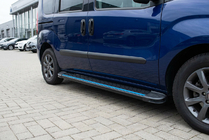 Fiat Doblo II 2010-2022 гг. Боковые Подножки Maya Blue (2 шт., Алюминий) фото 1