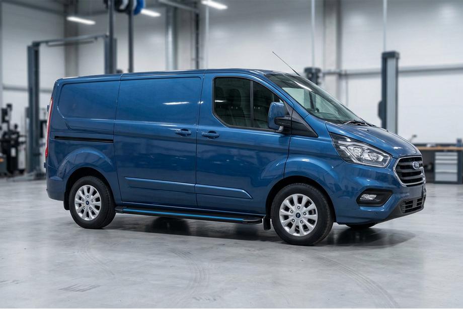 Ford Custom 2013-2022 гг. Боковые Подножки Maya Blue (2 шт., Алюминий) Image