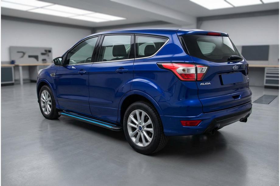 Ford Kuga/Escape 2013-2019 гг. Боковые Подножки Maya Blue (2 шт., Алюминий) Image