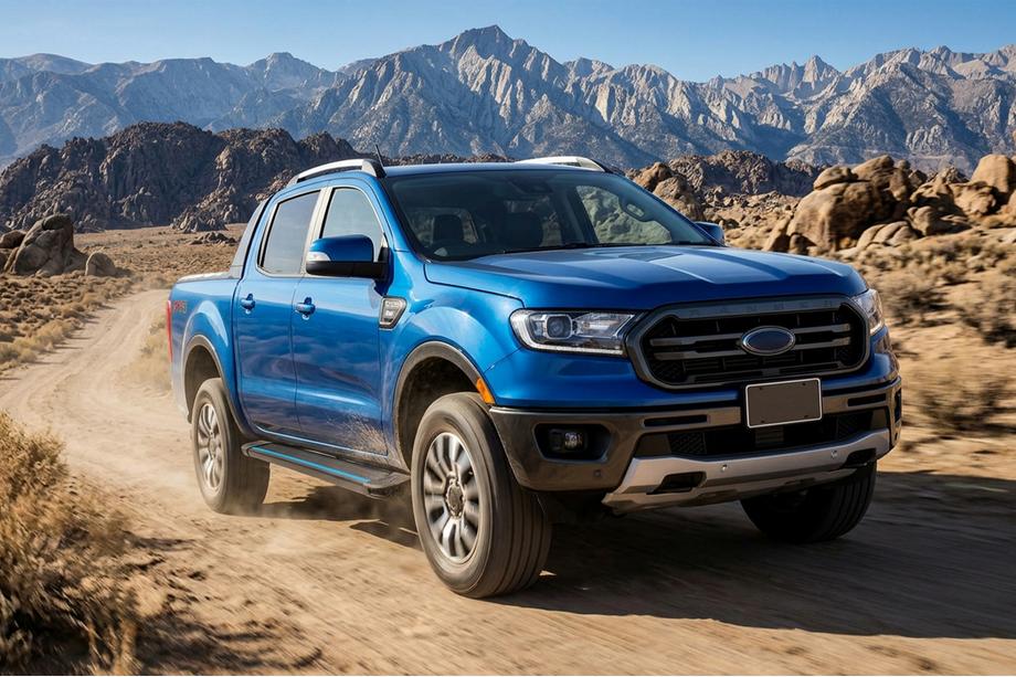 Ford Ranger 2011–2022 гг. Боковые Подножки Maya Blue (2 шт., Алюминий) Image