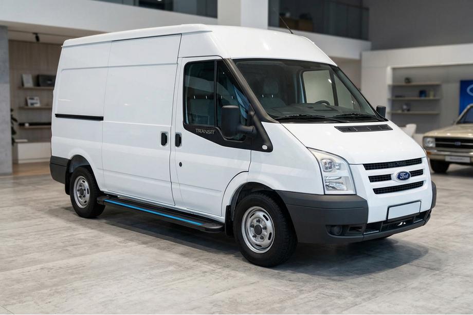 Ford Transit 2000–2014 гг. Боковые Подножки Maya Blue (2 шт., Алюминий) L2 (средняя база) Image