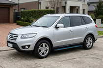 Hyundai Santa Fe 2 2006-2012 гг. Боковые Подножки Maya Blue-Black (2 шт., Алюминий) фото 1