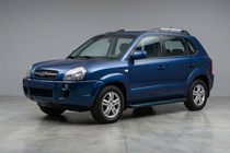 Hyundai Tucson JM 2004- гг. Боковые Подножки Maya Blue (2 шт., Алюминий) фото 1