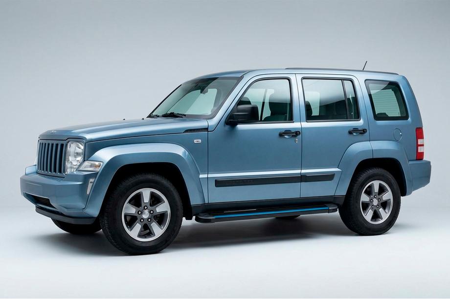 Jeep Cherokee/Liberty 2007-2013 гг. Боковые Подножки Maya Blue (2 шт., Алюминий) Image