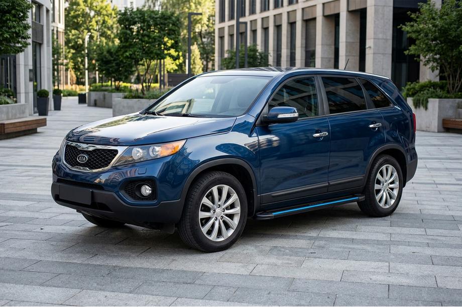 Kia Sorento II XM 2009-2014 гг. Боковые Подножки Maya Blue (2 шт., Алюминий) 2010-2013 Image