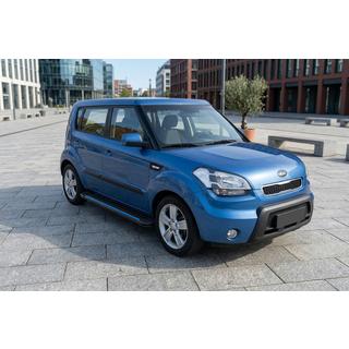Боковые Подножки Maya Blue (2 шт., Алюминий) Kia Soul I 2008-2013 гг. фото 1