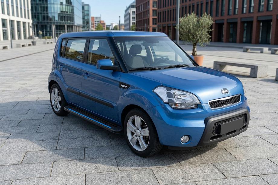 Kia Soul I 2008-2013 гг. Боковые Подножки Maya Blue (2 шт., Алюминий) Фото 1