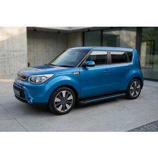 Боковые Подножки Maya Blue (2 шт., Алюминий) Kia Soul II 2013-2018 гг. фото 1