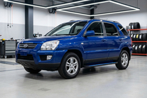 Kia Sportage 2004-2010 гг. Боковые Подножки Maya Blue (2 шт., Алюминий) фото 1