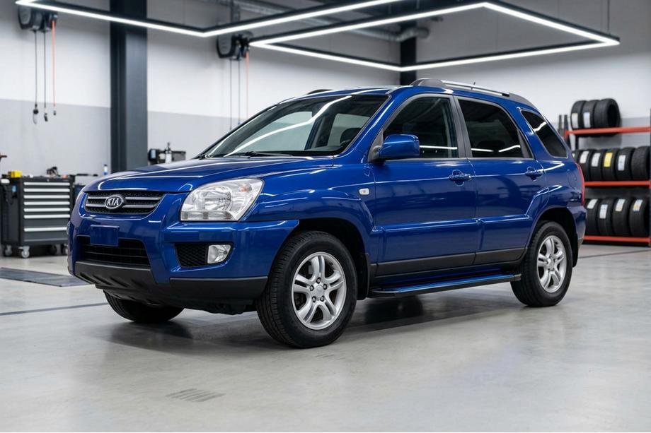 Kia Sportage 2004-2010 гг. Боковые Подножки Maya Blue (2 шт., Алюминий) Image