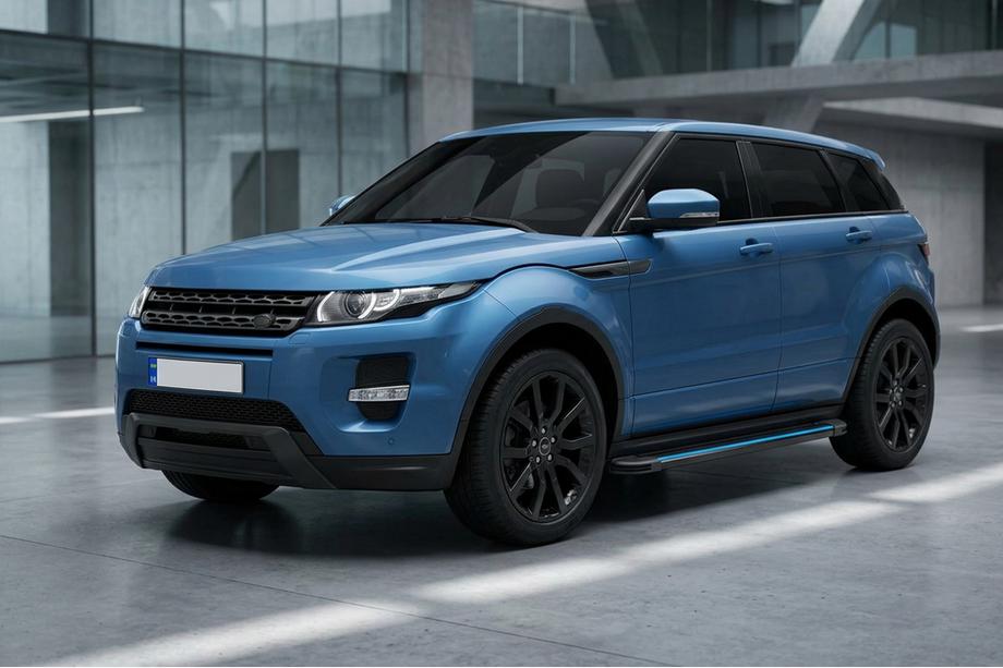 Range Rover Evoque 2012-2018 гг. Боковые Подножки Maya Blue (2 шт., Алюминий) Image
