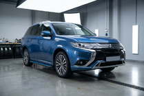 Mitsubishi Outlander 2012-2021 гг. Боковые Подножки Maya Blue (2 шт., Алюминий) фото 1