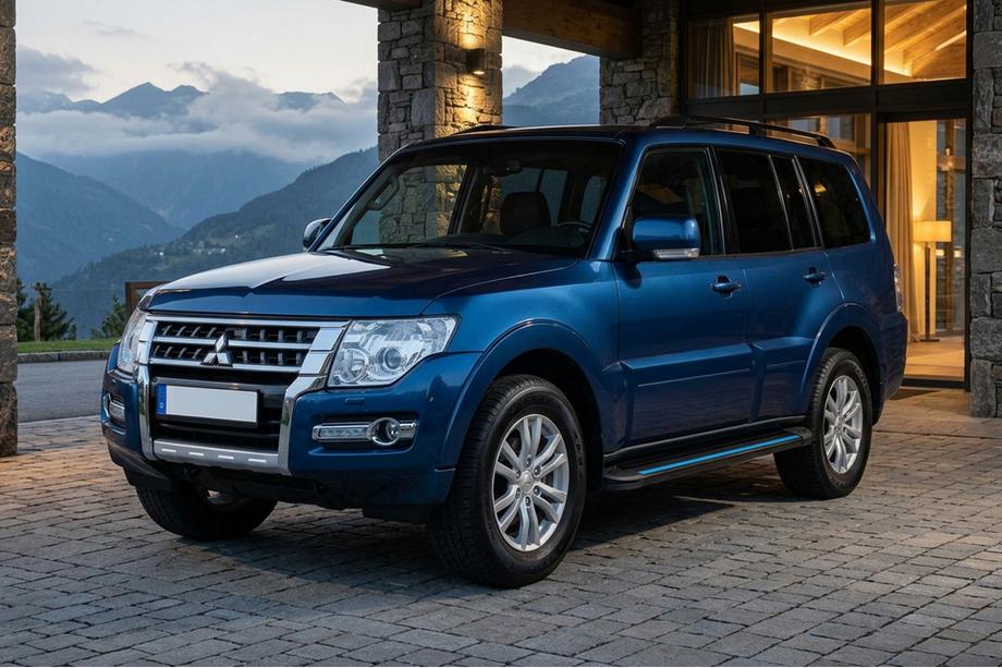 Mitsubishi Pajero Wagon IV 2006-2021 гг. Боковые Подножки Maya Blue (2 шт., Алюминий) Image