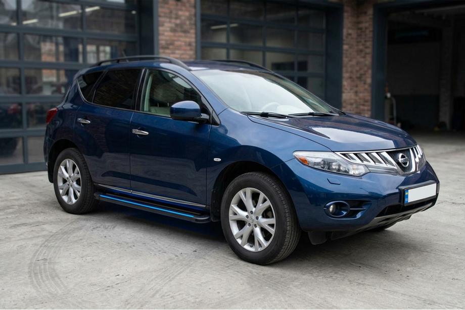 Nissan Murano 2008-2014 гг. Боковые Подножки Maya Blue (2 шт., Алюминий) Image