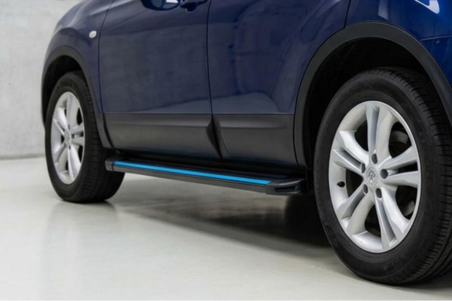 Nissan Qashqai 2010-2014 гг. Боковые Подножки Maya Blue (2 шт., Алюминий) Image