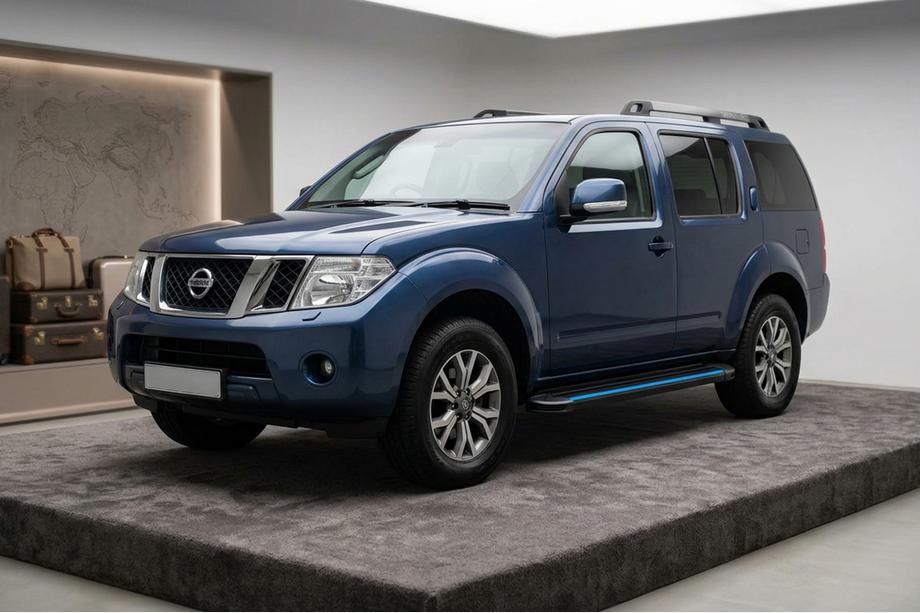 Nissan Pathfinder R51 2005-2014 гг. Боковые Подножки Maya Blue (2 шт., Алюминий) Image