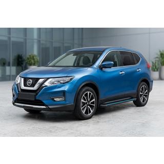 Боковые Подножки Maya Blue (2 шт., Алюминий) Nissan X-trail T32/Rogue 2014-2021 гг. фото 1