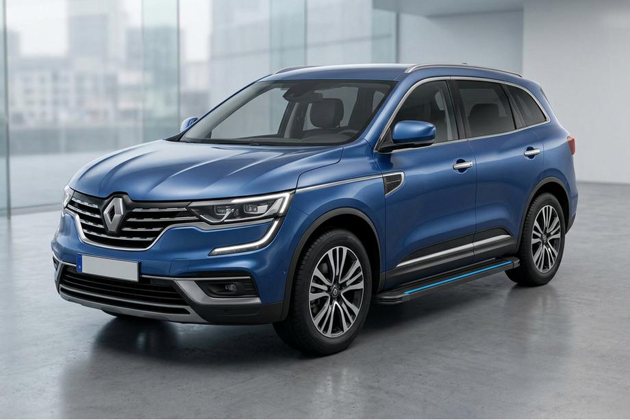 Renault Koleos 2016-2024 гг. Боковые Подножки Maya Blue (2 шт., Алюминий) Image